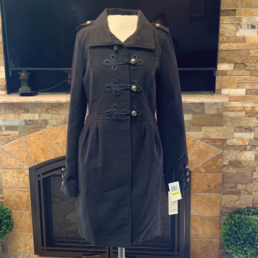 NWT beautiful Black pea coat size medium
